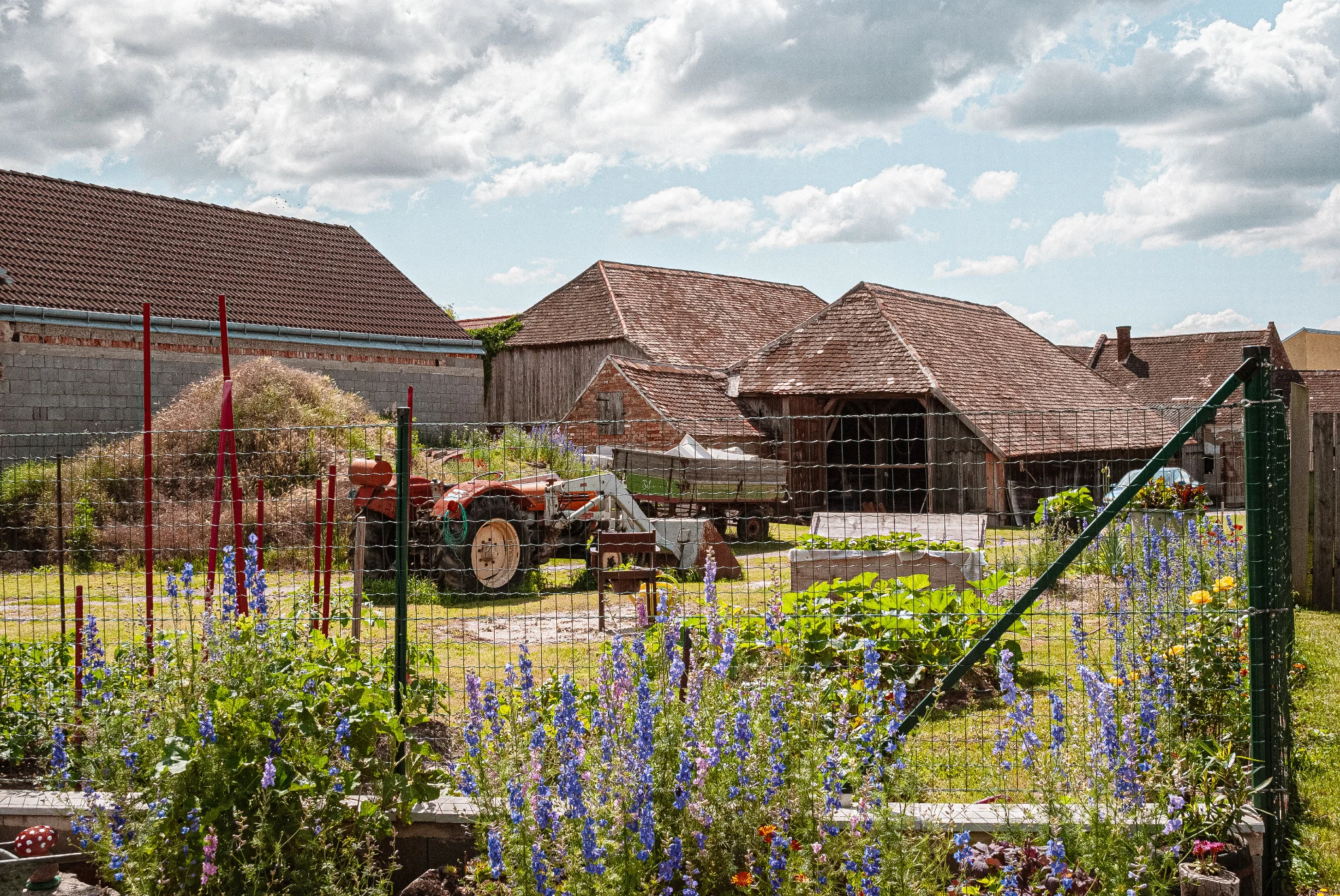 Ländliche Hof- und Gartenlandschaft im Weinviertel